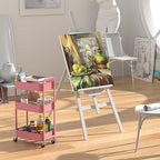 3-Tier Rolling Utility Cart with Caster Wheels, Easy Assembly, for Kitchen, Bathroom (Pink) in Pink, alternate view 5