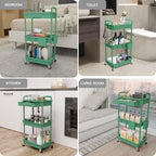 3 Tier Rolling Utility Cart with Drawer, Rolling Storage Cart, Storage Cart for Kitchen, Bathroom, Living Room, alternate