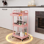 3 Tier Rolling Utility Cart with Drawer, Storage Cart, Rolling Cart for Kitchen, Bathroom, Living Room, Storage, alternate