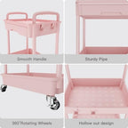 3 Tier Rolling Utility Cart with Drawer, Storage Cart, Rolling Cart for Kitchen, Bathroom, Living Room, Storage, alternate