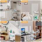 3 Tier Rolling Utility Cart with Drawer, Utility Cart Made of Multifunctional Storage Organizer Tool for, alternate view 6