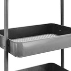 3-Tier Rolling Utility or Kitchen Cart, Lockable Wheels, Multifunctional Storage, Mobile Shelving Unit, Metal, alternate view