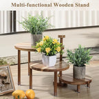 3 Tier Round Cupcake Stand, 360° Rotatable Acacia Wood Cake Stand Cupcake Tower, Rustic Wooden Tiered Dessert, alternate view