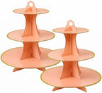 3-Tier Round Cupcake Stand, Cardboard Cupcake Tower, Dessert Cup Cake Stand Tower for Birthday Wedding Party