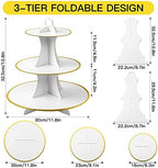 3-Tier Round Cupcake Stand, Cardboard Cupcake Tower, Dessert Cup Cake Stand Tower for Birthday Wedding Party, alternate view