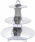 3-Tier Round Cupcake Stand, Cardboard Cupcake Tower, Dessert Cup Cake Stand Tower for Birthday Wedding Party