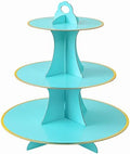3-Tier Round Cupcake Stand, Cardboard Cupcake Tower, Dessert Cup Cake Stand Tower for Birthday Wedding Party