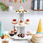 3-Tier Round Cupcake Stand, Cardboard Cupcake Tower, Dessert Cup Cake Stand Tower for Birthday Wedding Party, alternate view
