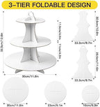 3-Tier Round Cupcake Stand, Cardboard Cupcake Tower, Dessert Cup Cake Stand Tower for Birthday Wedding Party, alternate view