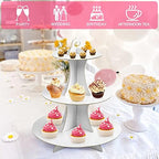 3-Tier Round Cupcake Stand, Cardboard Cupcake Tower, Dessert Cup Cake Stand Tower for Birthday Wedding Party, alternate view