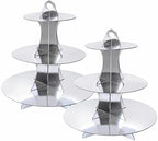 3-Tier Round Cupcake Stand, Cardboard Cupcake Tower, Dessert Cup Cake Stand Tower for Birthday Wedding Party