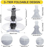 3-Tier Round Cupcake Stand, Cardboard Cupcake Tower, Dessert Cup Cake Stand Tower for Birthday Wedding Party, alternate view