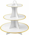 3-Tier Round Cupcake Stand, Cardboard Cupcake Tower, Dessert Cup Cake Stand Tower for Birthday Wedding Party