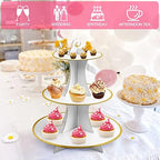 3-Tier Round Cupcake Stand, Cardboard Cupcake Tower, Dessert Cup Cake Stand Tower for Birthday Wedding Party, alternate view