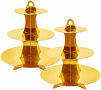 3-Tier Round Cupcake Stand, Cardboard Cupcake Tower, Dessert Cup Cake Stand Tower for Birthday Wedding Party
