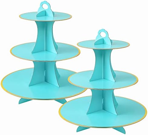 3-Tier Round Cupcake Stand, Cardboard Cupcake Tower, Dessert Cup Cake Stand Tower for Birthday Wedding Party