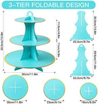 3-Tier Round Cupcake Stand, Cardboard Cupcake Tower, Dessert Cup Cake Stand Tower for Birthday Wedding Party, alternate view