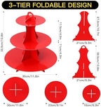 3-Tier Round Cupcake Stand, Cardboard Cupcake Tower, Dessert Cup Cake Stand Tower for Birthday Wedding Party, alternate view