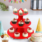 3-Tier Round Cupcake Stand, Cardboard Cupcake Tower, Dessert Cup Cake Stand Tower for Birthday Wedding Party, alternate view