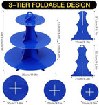 3-Tier Round Cupcake Stand, Cardboard Cupcake Tower, Dessert Cup Cake Stand Tower for Birthday Wedding Party, alternate view