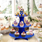 3-Tier Round Cupcake Stand, Cardboard Cupcake Tower, Dessert Cup Cake Stand Tower for Birthday Wedding Party, alternate view