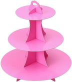 3-Tier Round Cupcake Stand, Cardboard Cupcake Tower, Dessert Cup Cake Stand Tower for Birthday Wedding Party
