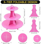 3-Tier Round Cupcake Stand, Cardboard Cupcake Tower, Dessert Cup Cake Stand Tower for Birthday Wedding Party, alternate view