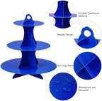 3-Tier Round Cupcake Stand, Cardboard Cupcake Tower, Dessert Cup Cake Stand Tower for Birthday Wedding Party, alternate view