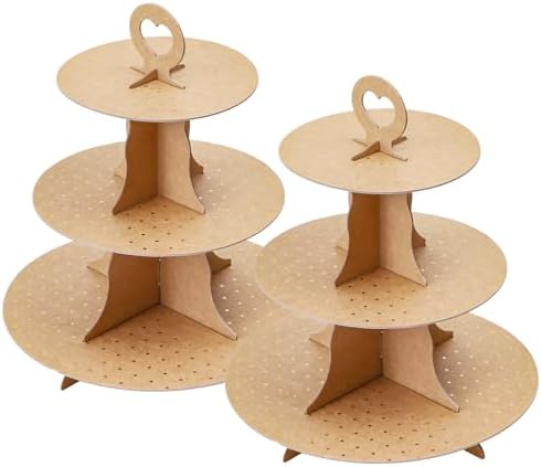 3-Tier Round Cupcake Stand, Cardboard Cupcake Tower, Dessert Cup Cake Stand Tower for Birthday Wedding Party