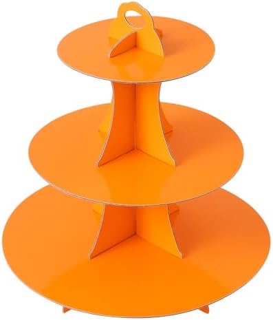 3-Tier Round Cupcake Stand, Cardboard Cupcake Tower, Dessert Cup Cake Stand Tower for Birthday Wedding Party