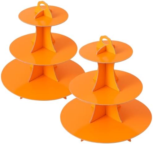 3-Tier Round Cupcake Stand, Cardboard Cupcake Tower, Dessert Cup Cake Stand Tower for Birthday Wedding Party