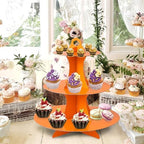 3-Tier Round Cupcake Stand, Cardboard Cupcake Tower, Dessert Cup Cake Stand Tower for Birthday Wedding Party, alternate view