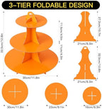 3-Tier Round Cupcake Stand, Cardboard Cupcake Tower, Dessert Cup Cake Stand Tower for Birthday Wedding Party, alternate view