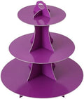 3-Tier Round Cupcake Stand, Cardboard Cupcake Tower, Dessert Cup Cake Stand Tower for Birthday Wedding Party