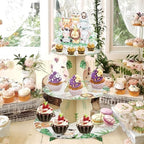 3-Tier Round Cupcake Stand, Cardboard Cupcake Tower, Dessert Cup Cake Stand Tower for Baby Shower Birthday, alternate view 2