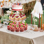 3 Tier Round Cupcake Stand with Base, Acrylic Cake Stand, Cupcake Tower Stand, Premium Cupcake Holder for 23, alternate view