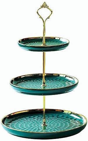 3 Tier Round Porcelain Tiered Cupcake Stand, Tiered Serving Stand, Dessert Stand, Serving Tray Platter for Tea