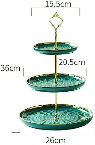 3 Tier Round Porcelain Tiered Cupcake Stand, Tiered Serving Stand, Dessert Stand, Serving Tray Platter for Tea, alternate