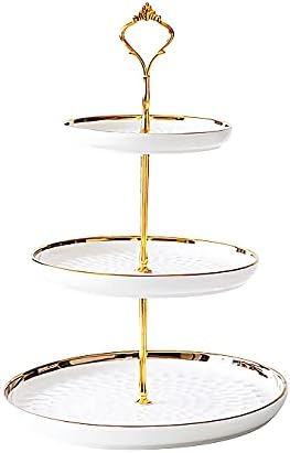 3 Tier Round Porcelain Tiered Cupcake Stand, Tiered Serving Stand, Dessert Stand, Serving Tray Platter for Tea