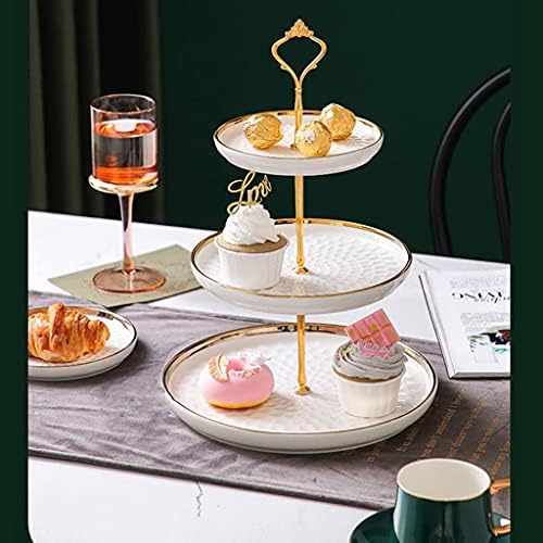 3 Tier Round Porcelain Tiered Cupcake Stand, Tiered Serving Stand, Dessert Stand, Serving Tray Platter for Tea, alternate