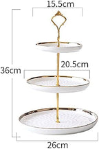 3 Tier Round Porcelain Tiered Cupcake Stand, Tiered Serving Stand, Dessert Stand, Serving Tray Platter for Tea, alternate