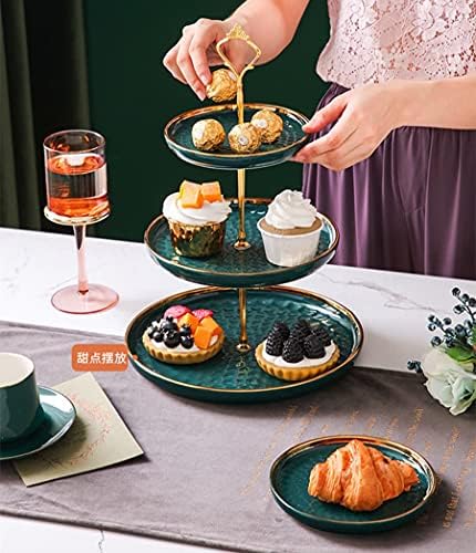 3 Tier Round Porcelain Tiered Cupcake Stand, Tiered Serving Stand, Dessert Stand, Serving Tray Platter for Tea, alternate