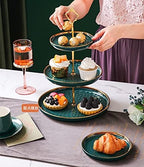 3 Tier Round Porcelain Tiered Cupcake Stand, Tiered Serving Stand, Dessert Stand, Serving Tray Platter for Tea, alternate