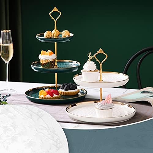 3 Tier Round Porcelain Tiered Cupcake Stand, Tiered Serving Stand, Dessert Stand, Serving Tray Platter for Tea, alternate