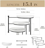3 Tier Round Rotating Cupcake & Cake Stand, Porcelain Serving Tray in White, alternate view 3