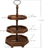 3-Tier Rustic Black Wooden Serving Tray | Farmhouse Cupcake Stand & Kitchen Organizer | 27"x15" Tall Tiered Tray, alternate