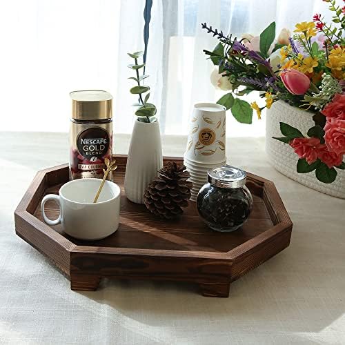 3-Tier Rustic Black Wooden Serving Tray | Farmhouse Cupcake Stand & Kitchen Organizer | 27"x15" Tall Tiered Tray, alternate