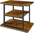 3 Tier Rustic Wood Cupcake Stand, Rectangular Dessert Table Display Tower in Brown