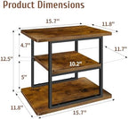 3 Tier Rustic Wood Cupcake Stand, Rectangular Dessert Table Display Tower in Brown, alternate view 3