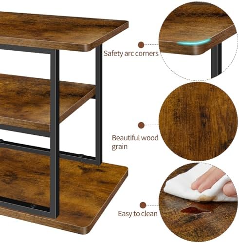 3 Tier Rustic Wood Cupcake Stand, Rectangular Dessert Table Display Tower in Brown, alternate view 5